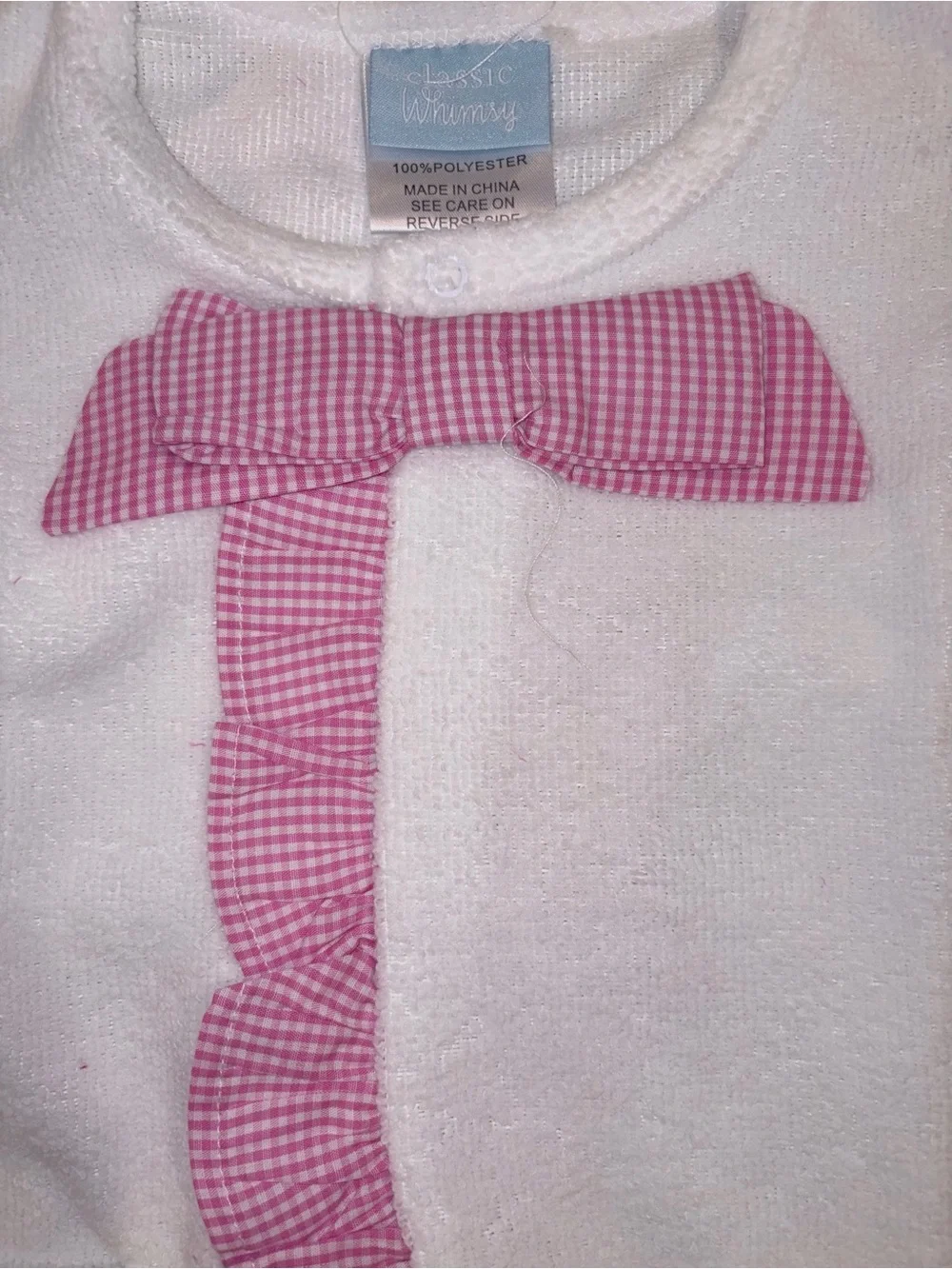Classic Whimsy pink and white terry swim cover up sz 3-4T NWT